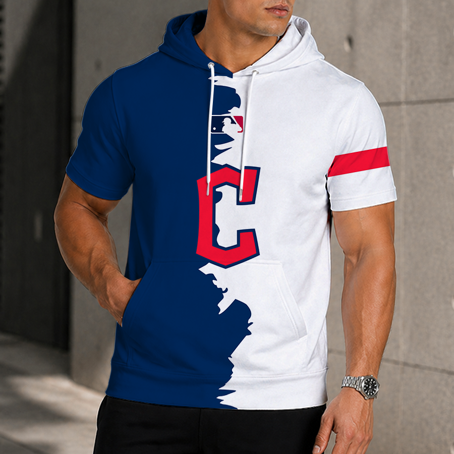 [FLASH SALE] NEW CUSTOMIZED MLB13 CGS CLEVELAND GUARDIANS SHORT SLEEVE HOODIE