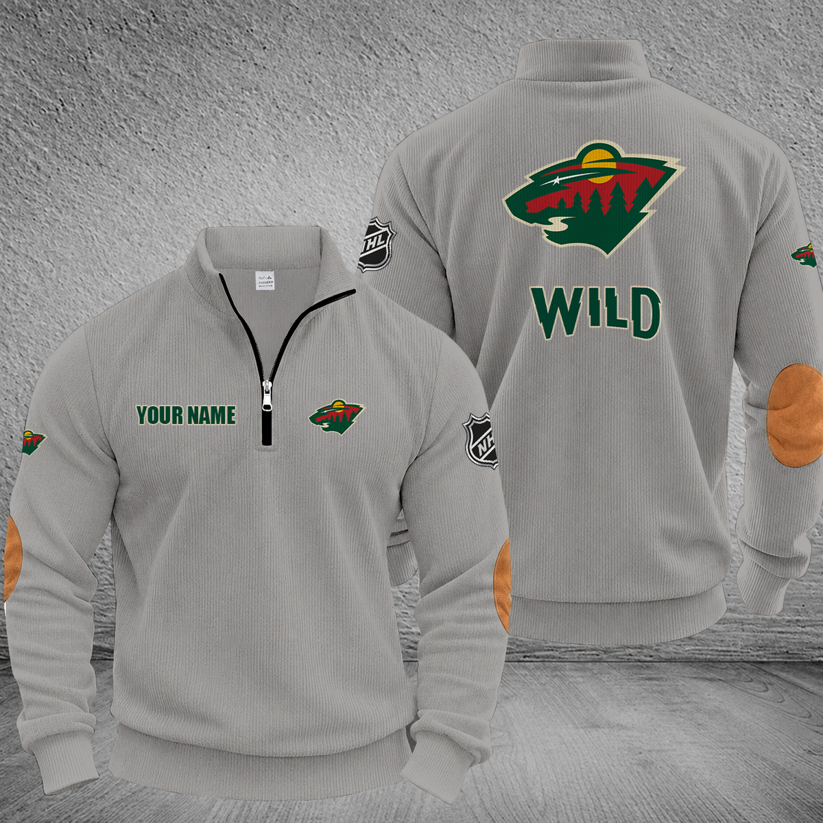 [SUPER SALE] NEW CUSTOMIZED NHL13 MNW MINNESOTA WILD MULTICOLOR STRIPED QUATER ZIP SWEATSHIRT
