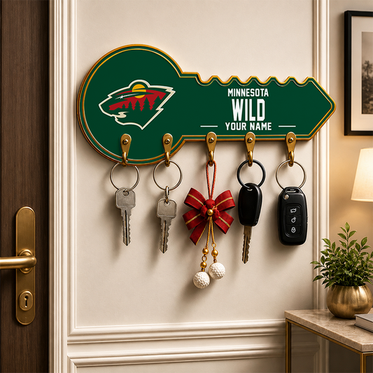 [SUPER SALE] NEW CUSTOMIZED NHL13 MNW MINNESOTA WILD WALL KEY HOLDER FOR HOME
