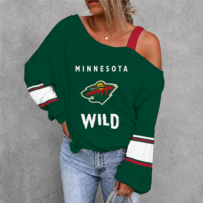[SUPER SALE] NEW CUSTOMIZED NHL13 MNW MINNESOTA WILD DROP SHOULDER SWEATSHIRT