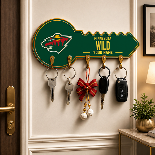 [SUPER SALE] NEW CUSTOMIZED NHL13 MNW MINNESOTA WILD WALL KEY HOLDER FOR HOME