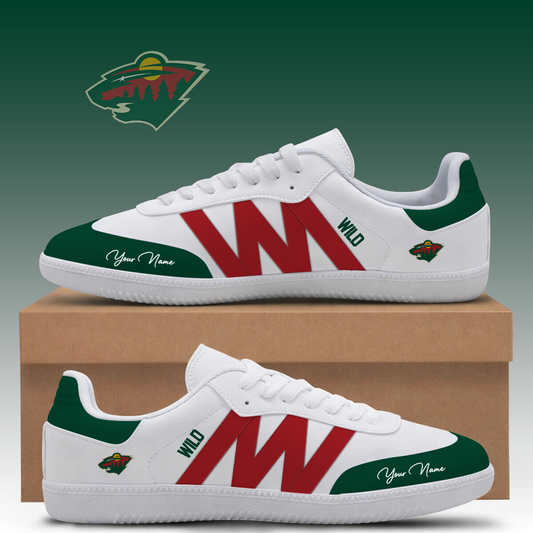 [SUPER SALE] NEW CUSTOMIZED NHL13 MNW MINNESOTA WILD CLASSIC SNEAKERS