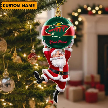 [SUPER SALE] NEW CUSTOMIZED NHL13 MNW MINNESOTA WILD CHRISTMAS ACRYLIC ORNAMENT