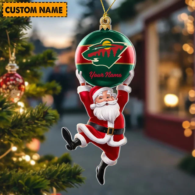 [SUPER SALE] NEW CUSTOMIZED NHL13 MNW MINNESOTA WILD CHRISTMAS ACRYLIC ORNAMENT