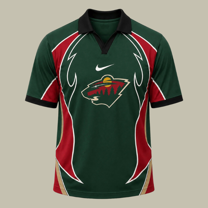 [SUPER SALE] NEW CUSTOMIZED NHL13 MNW MINNESOTA WILD POLO SHIRT