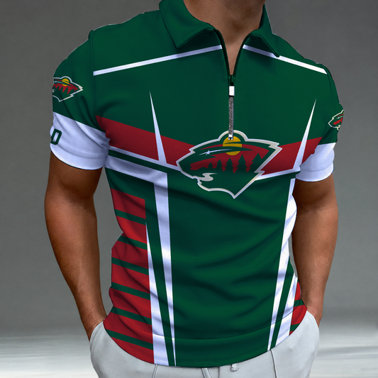 [SUPER SALE] NEW CUSTOMIZED NHL13 MNW MINNESOTA WILD POLO SHIRT