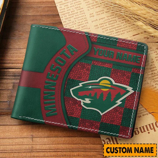 LIMITED EDITION - NEW CUSTOMIZED NHL13 MNW MINNESOTA WILD LEATHER WALLET