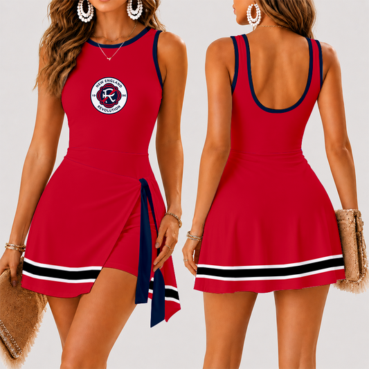 [FAN EXCLUSIVE] NEW CUSTOMIZED MLS13 NER NEW ENGLAND REVOLUTION WOMEN'S SUMMER SKORT DRESS