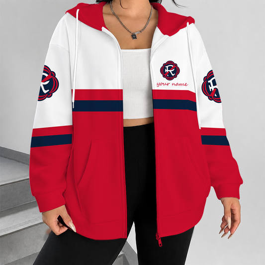 [FAN EXCLUSIVE] NEW CUSTOMIZED MLS13 NER NEW ENGLAND REVOLUTION ZIP HOODIE