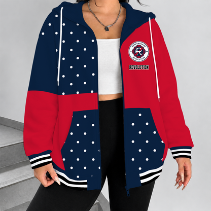 [FAN EXCLUSIVE] NEW CUSTOMIZED MLS13 NER NEW ENGLAND REVOLUTION ZIP HOODIE
