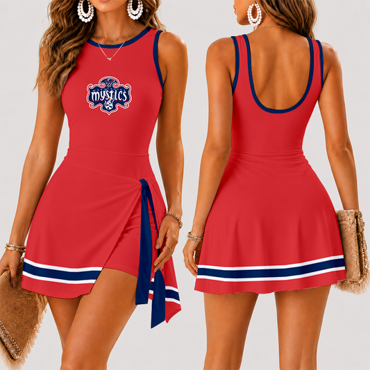 [FAN FAVORITE] NEW CUSTOMIZED WNBA13 WSM WASHINGTON MYSTICS WOMEN'S SUMMER SKORT DRESS