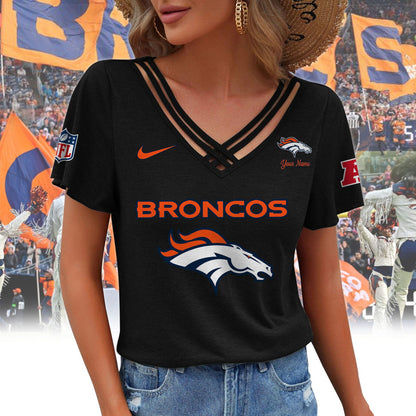 [SPECIAL OFFER] NEW CUSTOMIZED NFL13 DVB DENVER BRONCOS V-NECK SHIRT