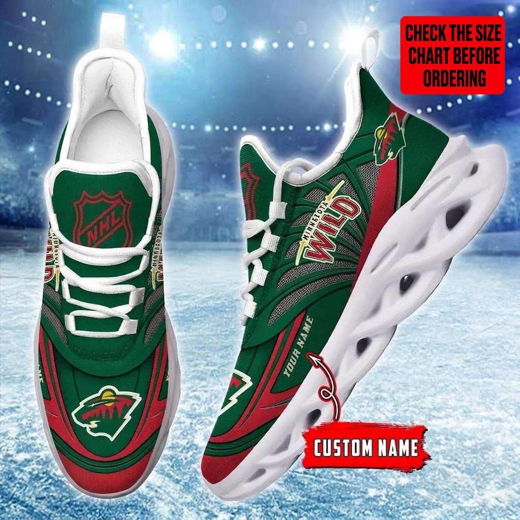 [SUPER SALE] NEW CUSTOMIZED NHL13 MNW MINNESOTA WILD CLUNKY SNEAKERS