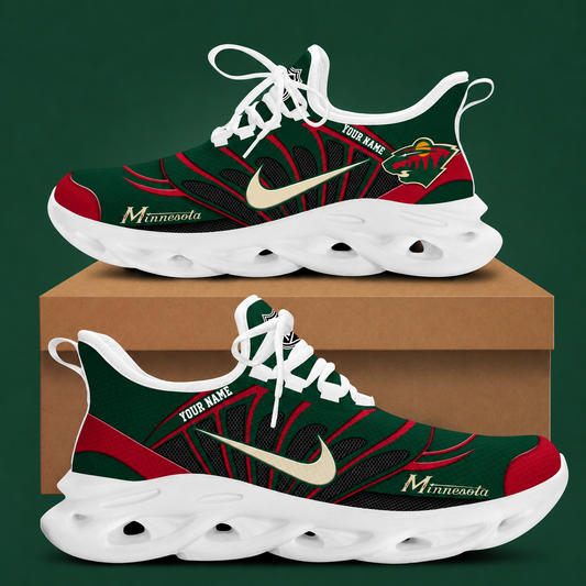 [SUPER SALE] NEW CUSTOMIZED NHL13 MNW MINNESOTA WILD CLUNKY SNEAKERS