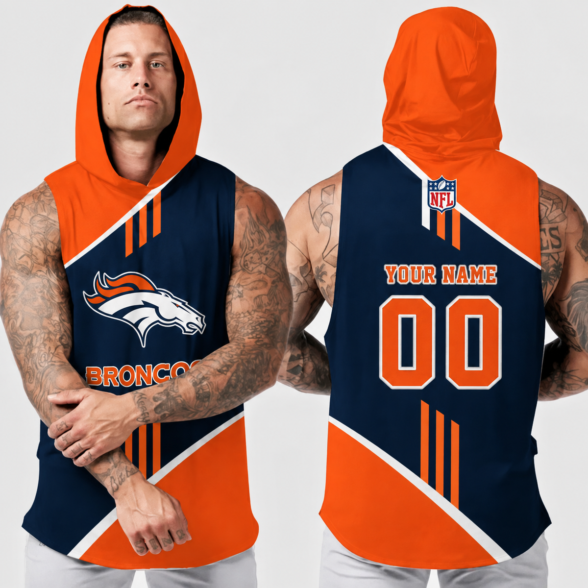 [SPECIAL OFFER] NEW CUSTOMIZED NFL13 DVB DENVER BRONCOS HOODED TANK TOP