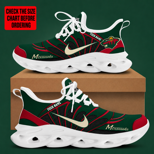 [SUPER SALE] NEW CUSTOMIZED NHL13 MNW MINNESOTA WILD CLUNKY SNEAKERS