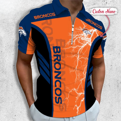 [SPECIAL OFFER] NEW CUSTOMIZED NFL13 DVB DENVER BRONCOS ZIP POLO SHIRT