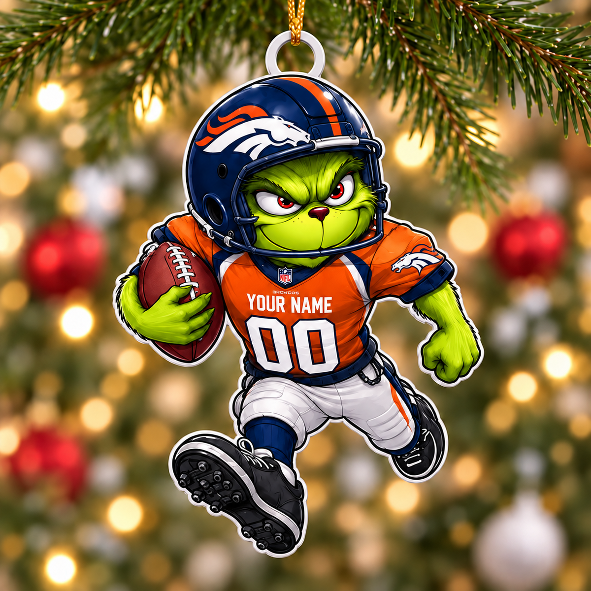 [SPECIAL OFFER] NEW CUSTOMIZED NFL13 DVB DENVER BRONCOS CHRISTMAS ACRYLIC ORNAMENT