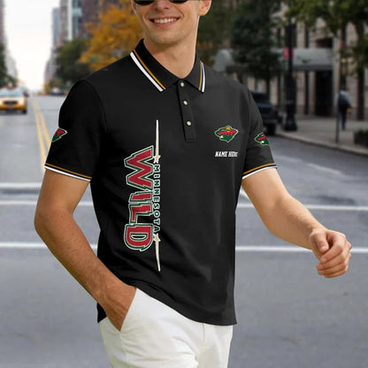 [SUPER SALE] NEW CUSTOMIZED NHL13 MNW MINNESOTA WILD POLO SHIRT