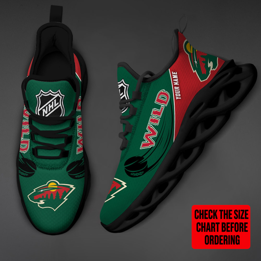 [SUPER SALE] NEW CUSTOMIZED NHL13 MNW MINNESOTA WILD CLUNKY SNEAKERS