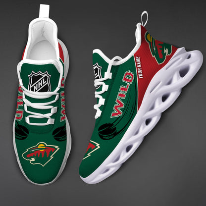 [SUPER SALE] NEW CUSTOMIZED NHL13 MNW MINNESOTA WILD CLUNKY SNEAKERS