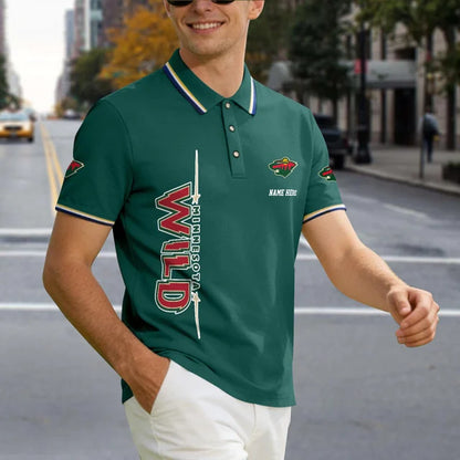 [SUPER SALE] NEW CUSTOMIZED NHL13 MNW MINNESOTA WILD POLO SHIRT