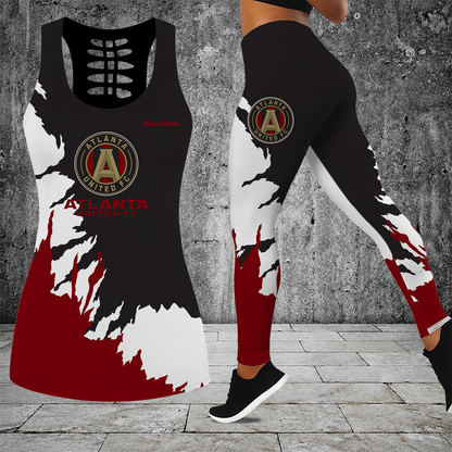 [FAN EXCLUSIVE] NEW CUSTOMIZED MLS14 ALU ATLANTA UNITED FC HOLLOW TANK TOP & LEGGINGS SET