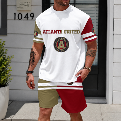 [FAN EXCLUSIVE] NEW CUSTOMIZED MLS14 ALU ATLANTA UNITED FC UNISEX T-SHIRT & SHORTS SET