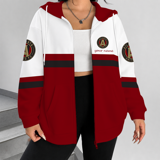 [FAN EXCLUSIVE] NEW CUSTOMIZED MLS14 ALU ATLANTA UNITED FC ZIP HOODIE