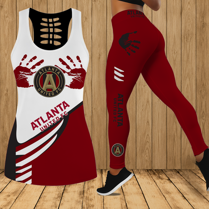 [FAN EXCLUSIVE] NEW CUSTOMIZED MLS14 ALU ATLANTA UNITED FC HOLLOW TANK TOP & LEGGINGS SET