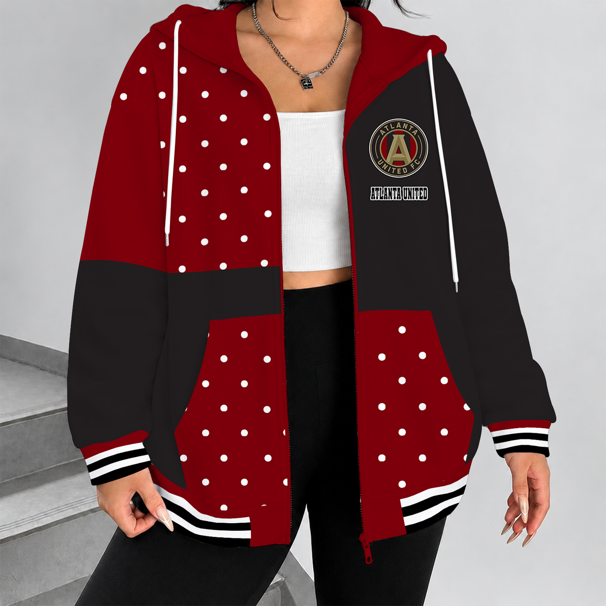[FAN EXCLUSIVE] NEW CUSTOMIZED MLS14 ALU ATLANTA UNITED FC ZIP HOODIE