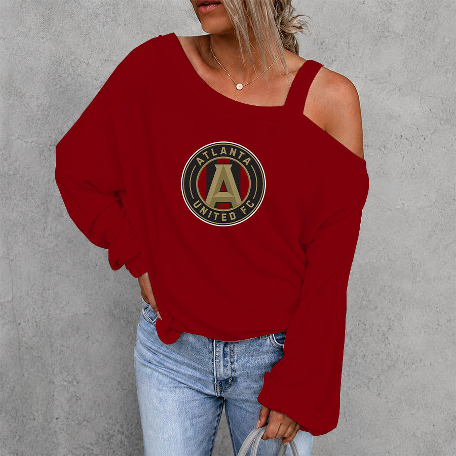 [FAN EXCLUSIVE] NEW CUSTOMIZED MLS14 ALU ATLANTA UNITED FC DROP SHOULDER SWEATSHIRT