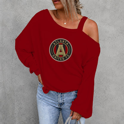 [FAN EXCLUSIVE] NEW CUSTOMIZED MLS14 ALU ATLANTA UNITED FC DROP SHOULDER SWEATSHIRT