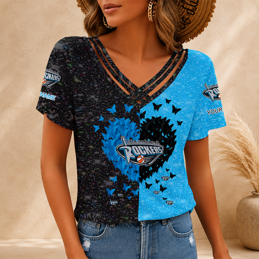 [FAN FAVORITE] NEW CUSTOMIZED WNBA14 CLR CLEVELAND ROCKERS V-NECK SHIRT