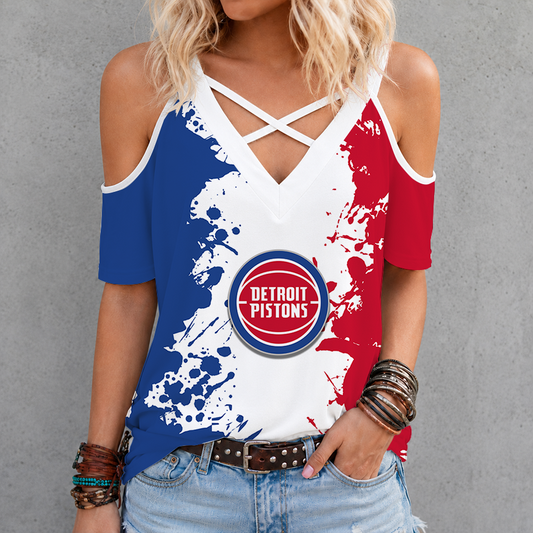 [HOT DEAL] NEW CUSTOMIZED NBA14 DPI DETROIT PISTONS CRISS CROSS V-NECK TOP