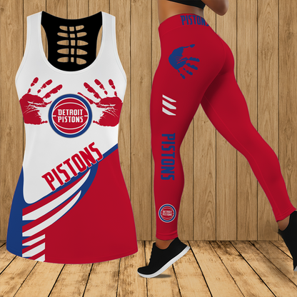 [HOT DEAL] NEW CUSTOMIZED NBA14 DPI DETROIT PISTONS HOLLOW TANK TOP & LEGGINGS SET