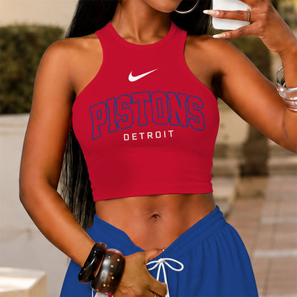 [HOT DEAL] NEW CUSTOMIZED NBA14 DPI DETROIT PISTONS'S CROP TOP & LONGPANTS SET