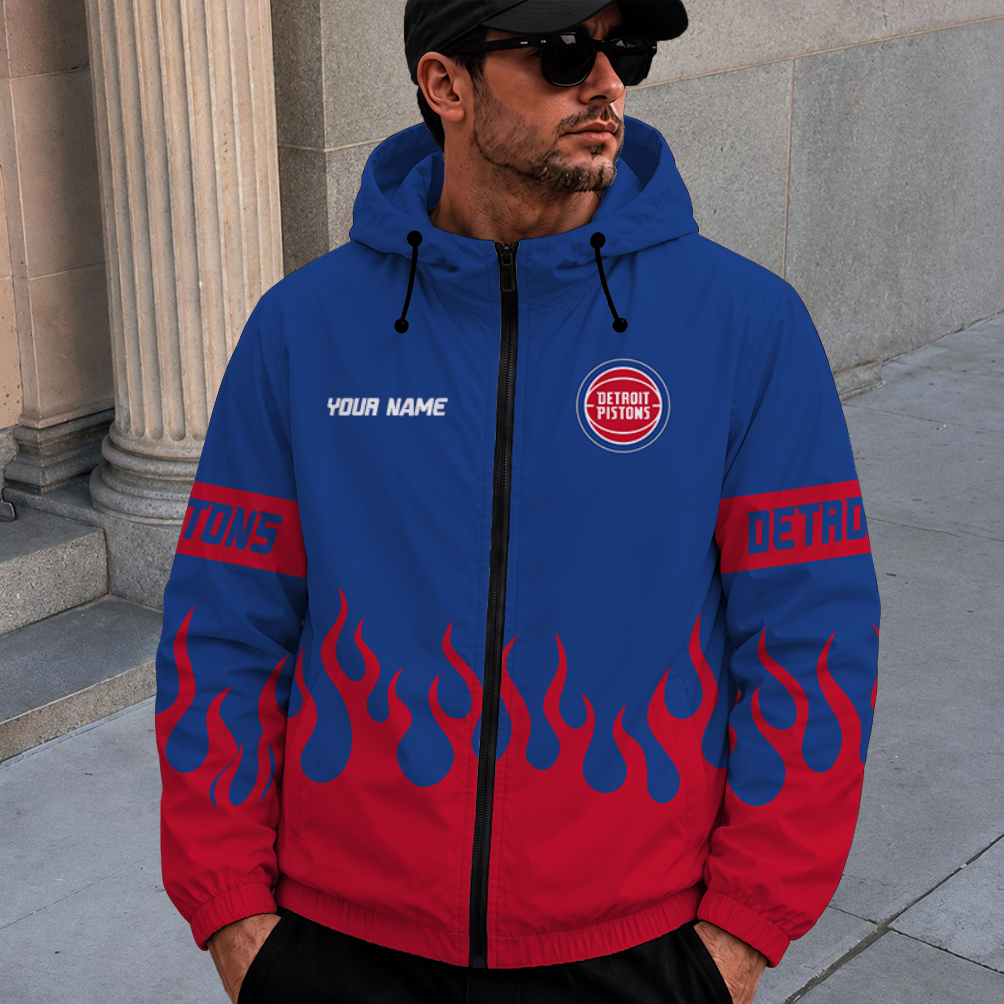 [HOT DEAL] NEW CUSTOMIZED NBA14 DPI DETROIT PISTONS WINDBREAKER JACKET