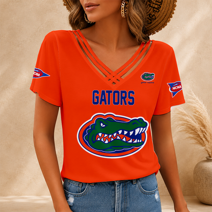 [FAN FAVORITE] NEW CUSTOMIZED NCAA MAM14 FLG FLORIDA GATORS V-NECK SHIRT
