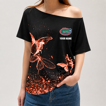 [FAN FAVORITE] NEW CUSTOMIZED NCAA MAM14 FLG FLORIDA GATORS STRAPPY OFF-SHOULDER SHIRT