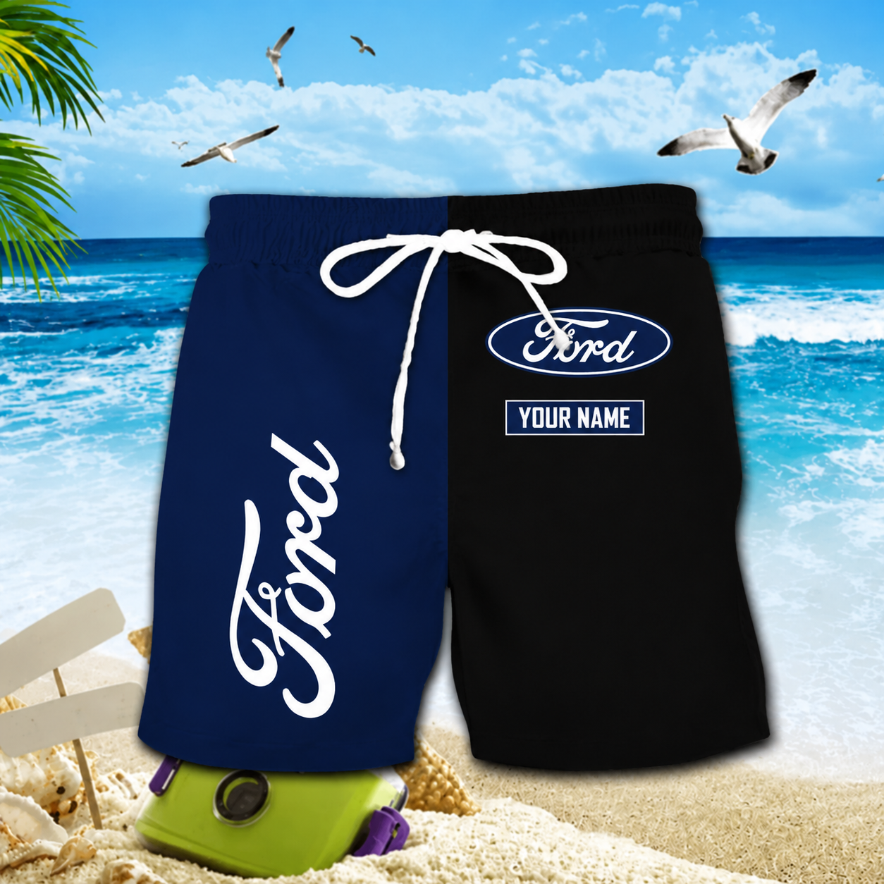 [FAN MUST-HAVE] NEW CUSTOMIZED F114 FRD FORD UNISEX HAWAIIAN SHIRT & SHORTS SET