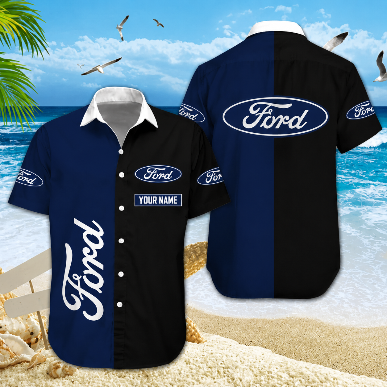 [FAN MUST-HAVE] NEW CUSTOMIZED F114 FRD FORD UNISEX HAWAIIAN SHIRT & SHORTS SET