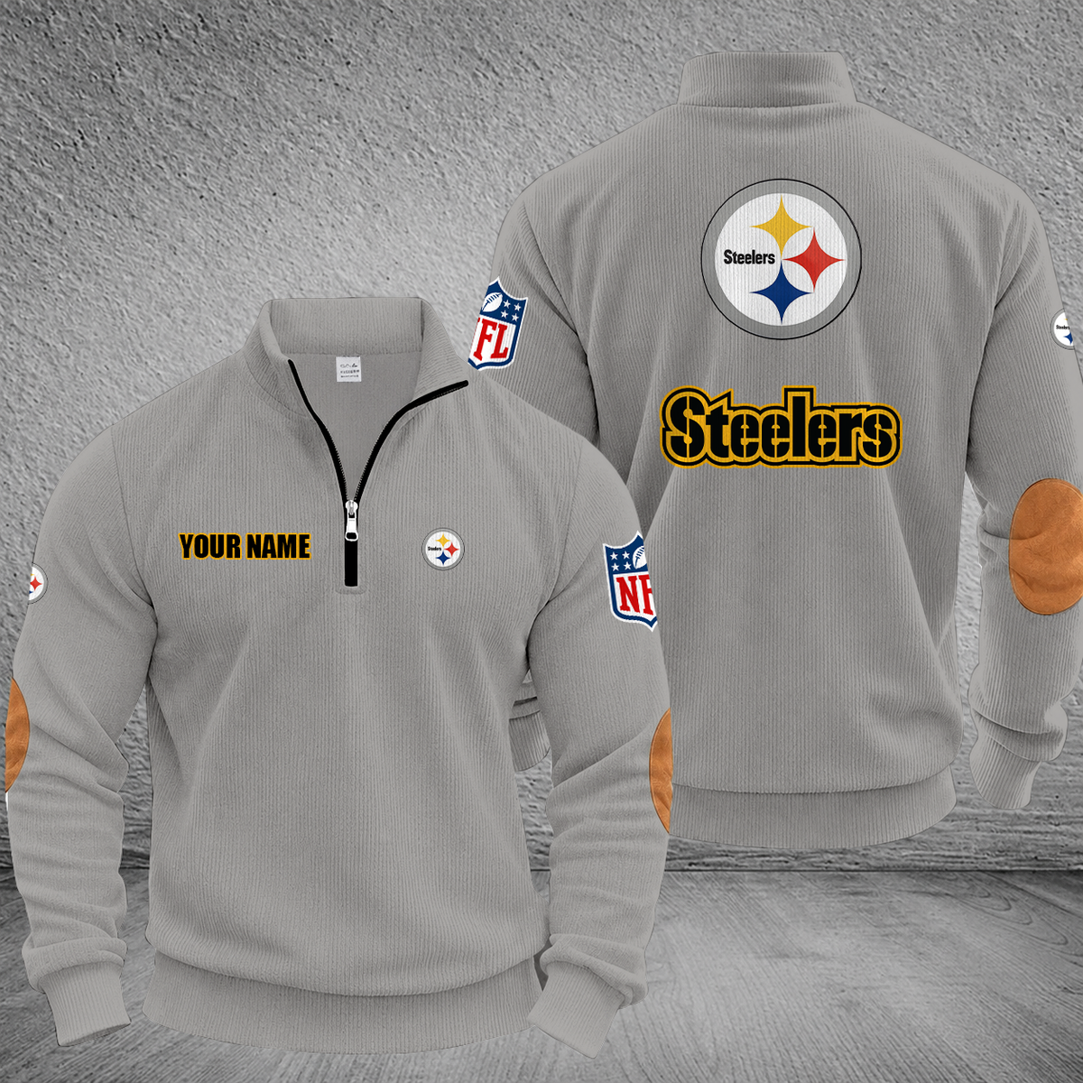 [SPECIAL OFFER] NEW CUSTOMIZED NFL14 PSB PITTSBURGH STEELERS MULTICOLOR STRIPED QUATER ZIP SWEATSHIRT