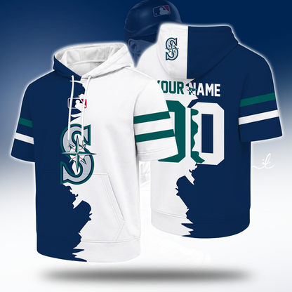 [FLASH SALE] NEW CUSTOMIZED MLB14 SMS SEATTLE MARINERS SHORT SLEEVE HOODIE