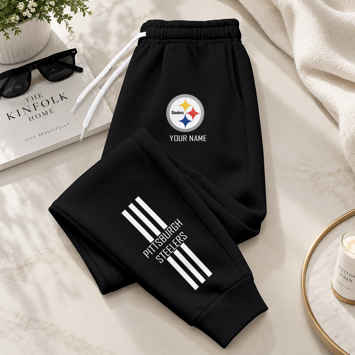 [SPECIAL OFFER] NEW CUSTOMIZED NFL14 PSB PITTSBURGH STEELERS SWEATPANTS
