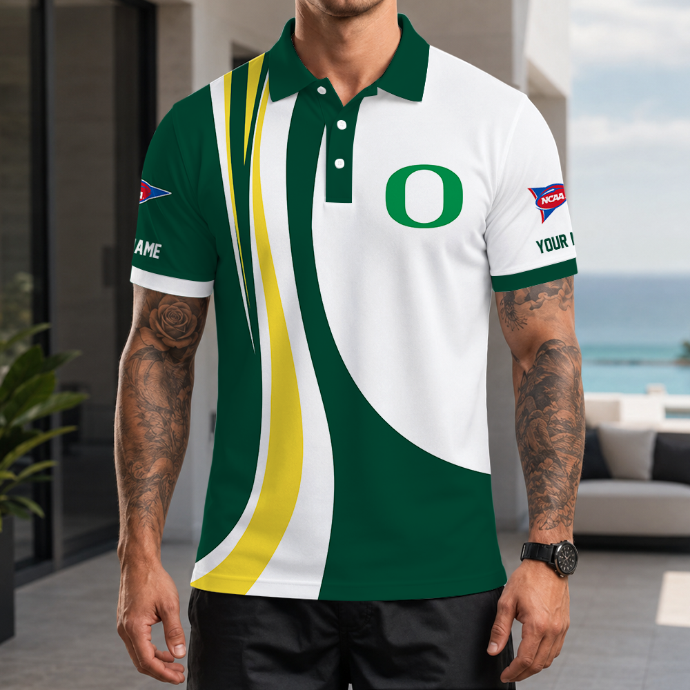 [FAN FAVORITE] NEW CUSTOMIZED NCAA FBS14 OGD OREGON DUCKS POLO SHIRT