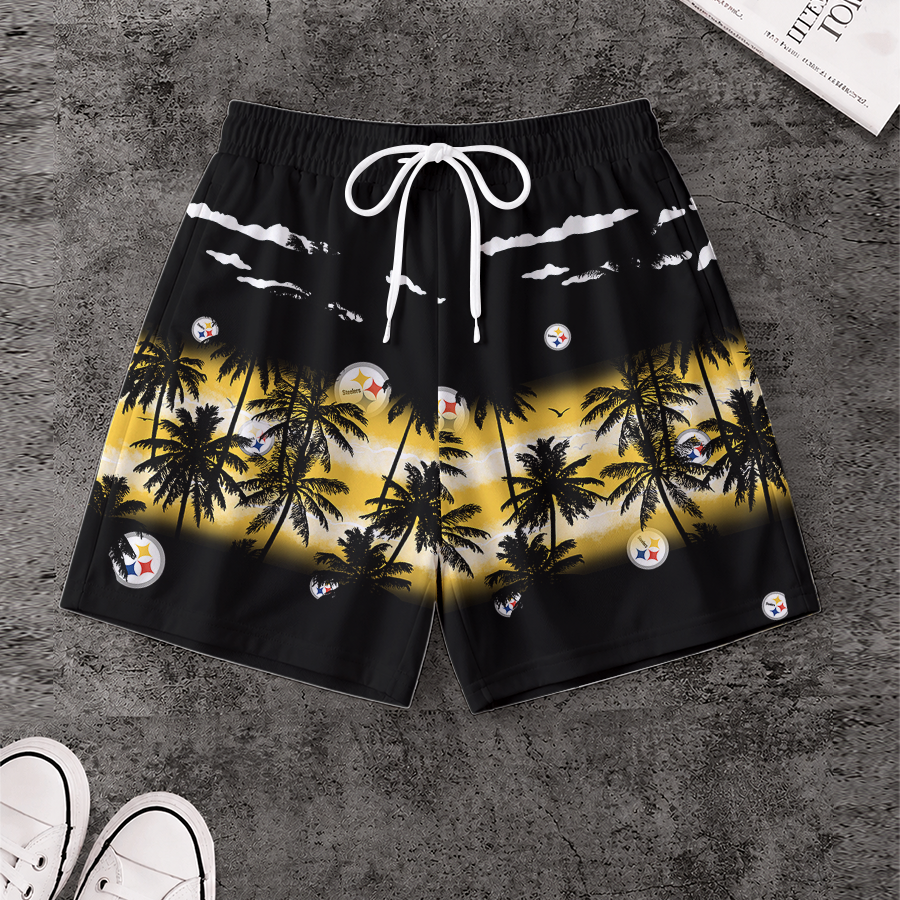 [SPECIAL OFFER] NEW CUSTOMIZED NFL14 PSB PITTSBURGH STEELERS SHORT PANTS