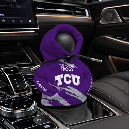 [FAN FAVORITE] NEW CUSTOMIZED NCAA CWS14 THF TCU HORNED FROGS AUTOMOTIVE HOODIE SHIFT KNOB COVER