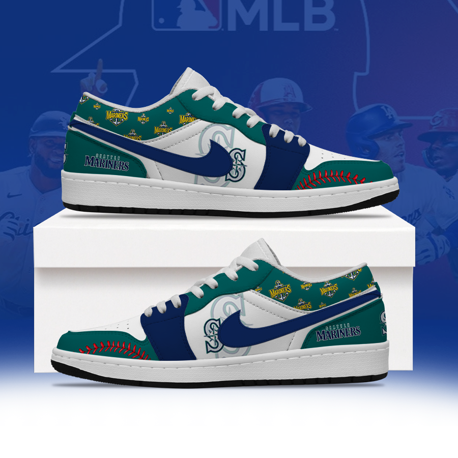 [FLASH SALE] NEW CUSTOMIZED MLB14 SMS SEATTLE MARINERS AIR JORDAN LOW SHOES