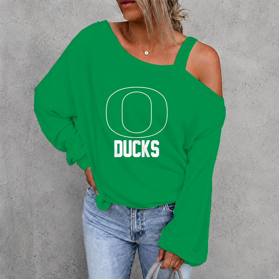 [FAN FAVORITE] NEW CUSTOMIZED NCAA FBS14 OGD OREGON DUCKS DROP SHOULDER SWEATSHIRT